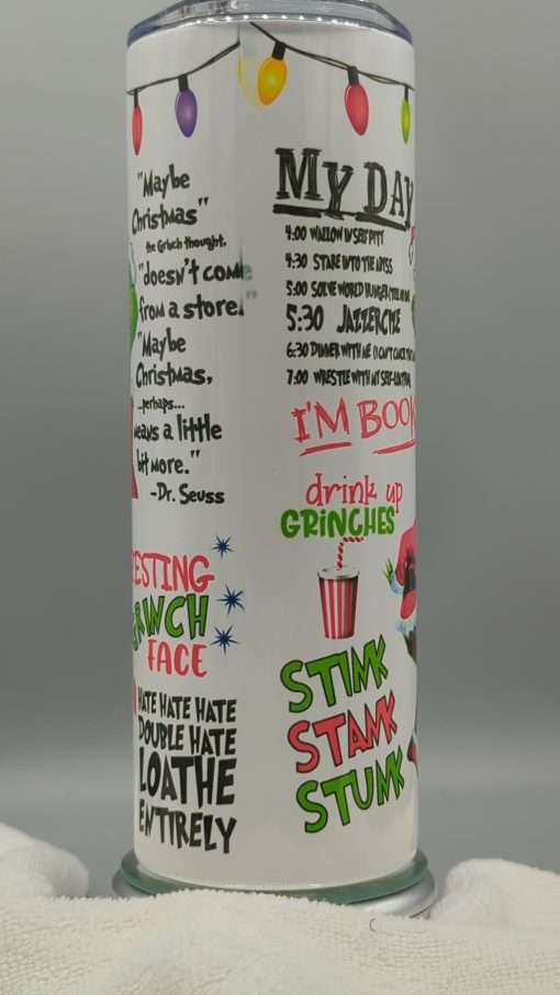 Grinch I'm Booked Tumbler - Image 3