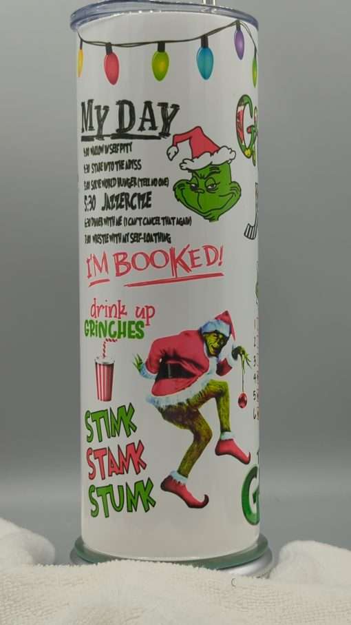 Grinch I'm Booked Tumbler - Image 2