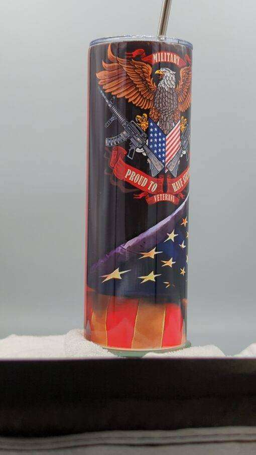 Veteran Military American Flag Tumbler - Image 2