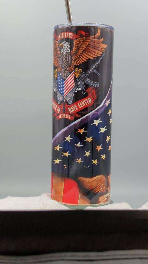 Veteran Military American Flag Tumbler - Image 3