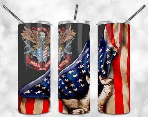 Veteran Military American Flag Tumbler