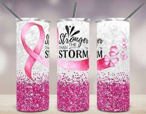 Breast Cancer Awareness Pink Glitter Tumbler