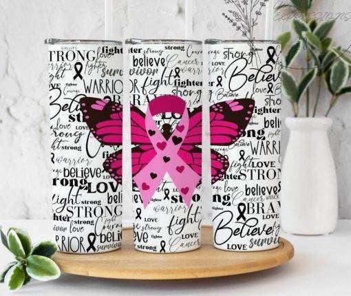 Breast Cancer Awareness Ribbon Tumbler