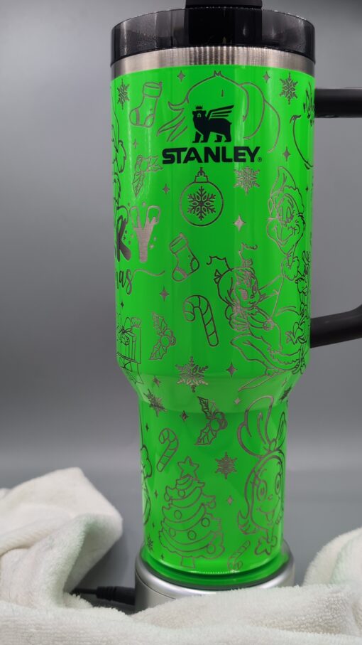 Stanley Neon Green Mean Christmas 40oz Tumbler