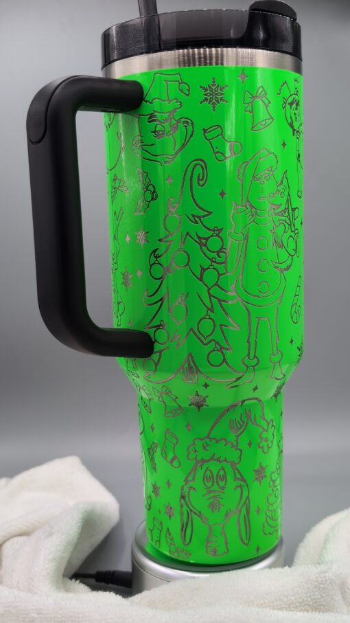 Stanley Neon Green Mean Christmas 40oz Tumbler - Image 7