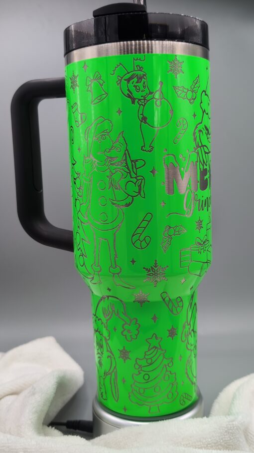 Stanley Neon Green Mean Christmas 40oz Tumbler - Image 2