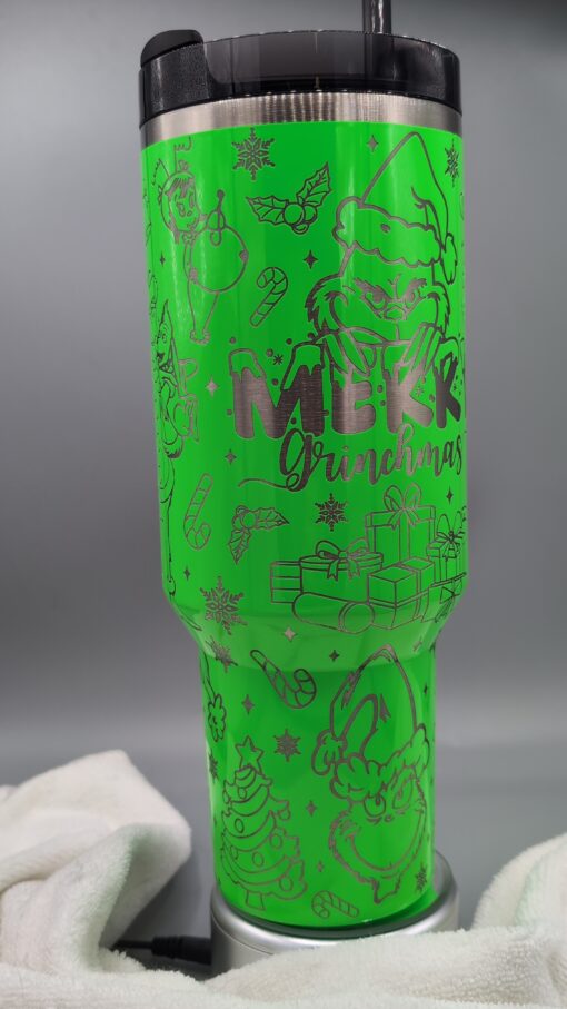 Stanley Neon Green Mean Christmas 40oz Tumbler - Image 3