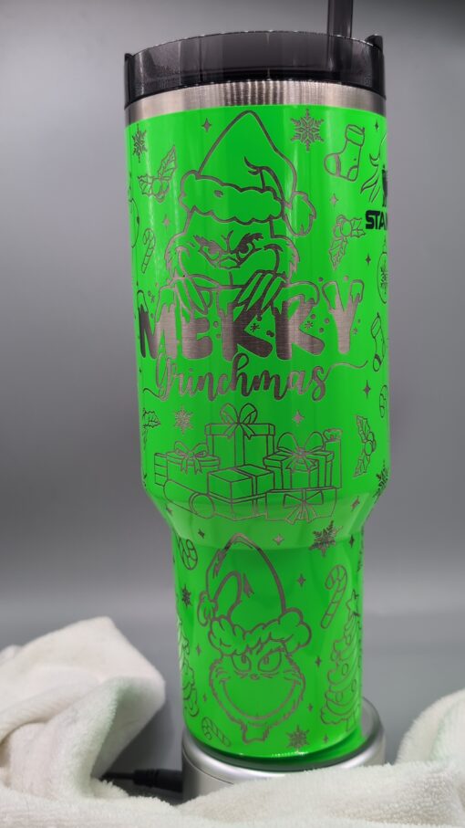 Stanley Neon Green Mean Christmas 40oz Tumbler - Image 4