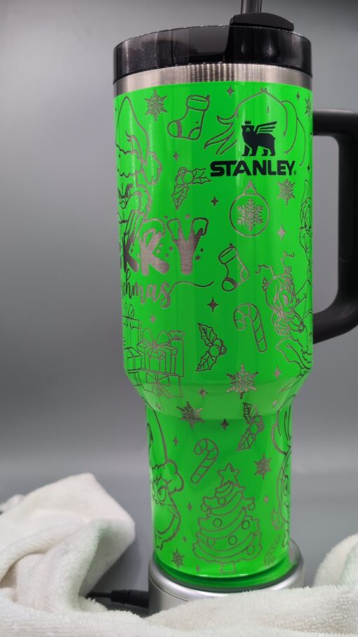 Stanley Neon Green Mean Christmas 40oz Tumbler - Image 5